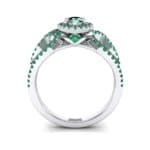 Pave Infinity Pear Halo Emerald Engagement Ring (1.36 CTW) Side View