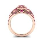 Pave Infinity Pear Halo Ruby Engagement Ring (1.36 CTW) Side View