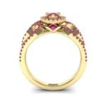Pave Infinity Pear Halo Ruby Engagement Ring (1.36 CTW) Side View