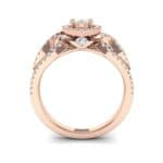 Pave Infinity Pear Halo Diamond Engagement Ring (1.12 CTW) Side View