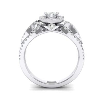 Pave Infinity Pear Halo Crystal Engagement Ring (1.12 CTW) Side View
