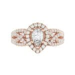 Pave Infinity Pear Halo Diamond Engagement Ring (1.12 CTW) Top Flat View