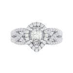 Pave Infinity Pear Halo Crystal Engagement Ring (1.12 CTW) Top Flat View