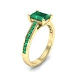 Emerald Cut Channel-Set Emerald Engagement Ring (0.72 CTW) Perspective View