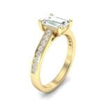 Emerald Cut Channel-Set Diamond Engagement Ring (0.72 CTW) Perspective View