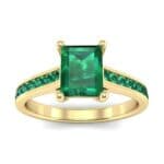 Emerald Cut Channel-Set Emerald Engagement Ring (0.72 CTW) Top Dynamic View