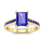 Emerald Cut Channel-Set Blue Sapphire Engagement Ring (0.72 CTW) Top Dynamic View