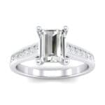 Emerald Cut Channel-Set Diamond Engagement Ring (0.72 CTW) Top Dynamic View