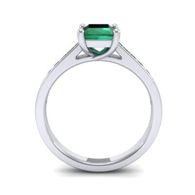 Emerald Cut Channel-Set Emerald Engagement Ring (0.72 CTW) Side View