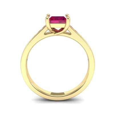Emerald Cut Channel-Set Ruby Engagement Ring (0.72 CTW) Side View