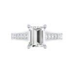 Emerald Cut Channel-Set Diamond Engagement Ring (0.72 CTW) Top Flat View