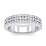 Flat Three-Row Micropave Crystal Ring (0 CTW) Top Dynamic View
