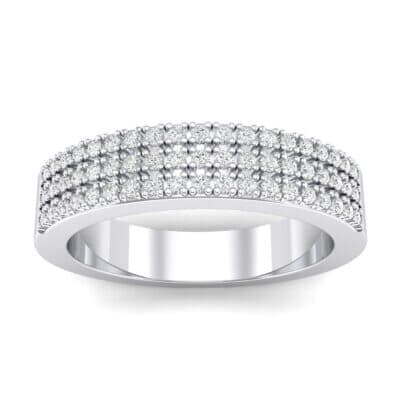 Flat Three-Row Micropave Crystal Ring (0 CTW) Top Dynamic View