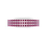 Flat Three-Row Micropave Ruby Ring (0.4 CTW) Top Flat View