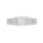 Flat Three-Row Micropave Crystal Ring (0 CTW) Top Flat View