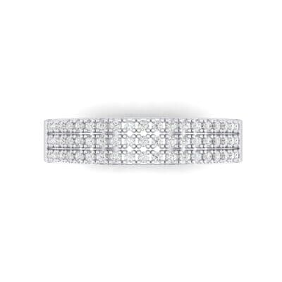 Flat Three-Row Micropave Crystal Ring (0 CTW) Top Flat View