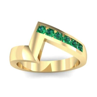 Asymmetrical Channel-Set Emerald Ring (0.24 CTW) Top Dynamic View