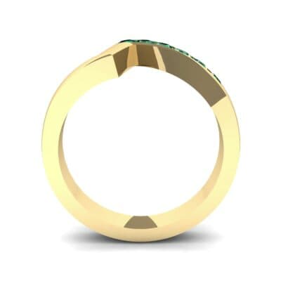 Asymmetrical Channel-Set Emerald Ring (0.24 CTW) Side View