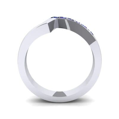 Asymmetrical Channel-Set Blue Sapphire Ring (0.24 CTW) Side View