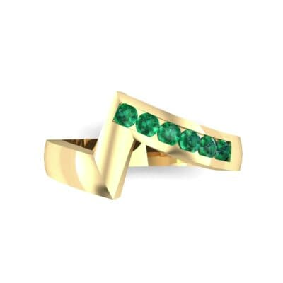 Asymmetrical Channel-Set Emerald Ring (0.24 CTW) Top Flat View