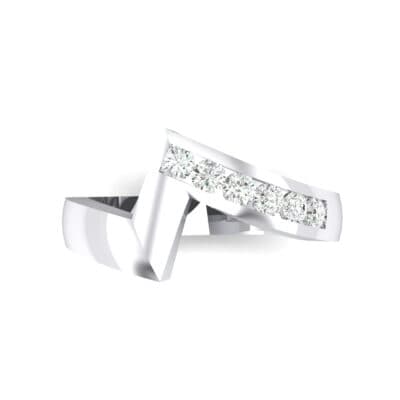 Asymmetrical Channel-Set Crystal Ring (0 CTW) Top Flat View