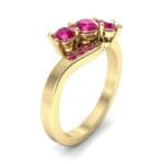 Three-Stone Ruby Bypass Engagement Ring (0.97 CTW) Perspective View
