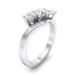 Three-Stone Crystal Bypass Engagement Ring (0.71 CTW) Perspective View