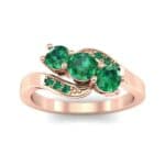Three-Stone Emerald Bypass Engagement Ring (0.97 CTW) Top Dynamic View