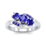Three-Stone Blue Sapphire Bypass Engagement Ring (0.97 CTW) Top Dynamic View