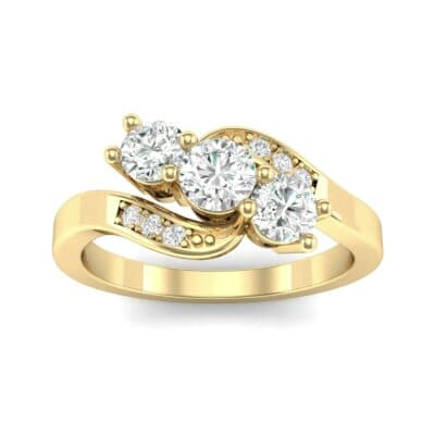 Three-Stone Diamond Bypass Engagement Ring (0.71 CTW) Top Dynamic View