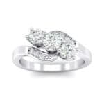Three-Stone Crystal Bypass Engagement Ring (0.71 CTW) Top Dynamic View