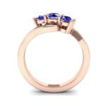 Three-Stone Blue Sapphire Bypass Engagement Ring (0.97 CTW) Side View