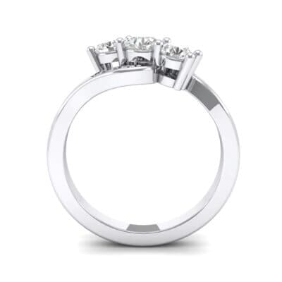 Three-Stone Crystal Bypass Engagement Ring (0.71 CTW) Side View