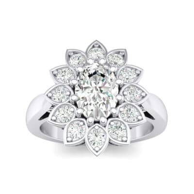 Dahlia Halo Crystal Engagement Ring (0.79 CTW) Top Dynamic View