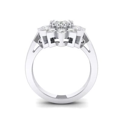 Dahlia Halo Crystal Engagement Ring (0.79 CTW) Side View