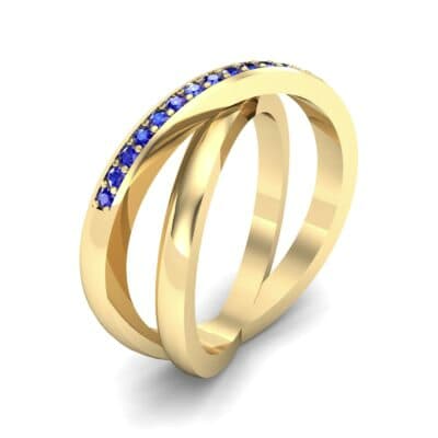 Crisscross Blue Sapphire Ring (0.26 CTW) Perspective View