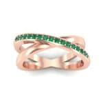 Crisscross Emerald Ring (0.26 CTW) Top Dynamic View