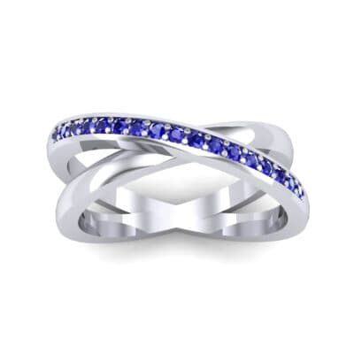 Crisscross Blue Sapphire Ring (0.26 CTW) Top Dynamic View