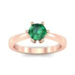 Six-Prong Emerald Engagement Ring (0.93 CTW) Top Dynamic View