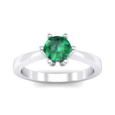 Six-Prong Emerald Engagement Ring (0.93 CTW) Top Dynamic View