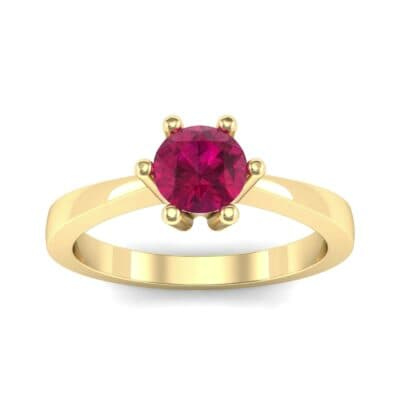 Six-Prong Ruby Engagement Ring (0.93 CTW) Top Dynamic View