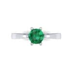 Six-Prong Emerald Engagement Ring (0.93 CTW) Top Flat View