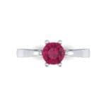 Six-Prong Ruby Engagement Ring (0.93 CTW) Top Flat View