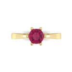 Six-Prong Ruby Engagement Ring (0.93 CTW) Top Flat View