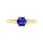 Six-Prong Blue Sapphire Engagement Ring (0.93 CTW) Top Flat View