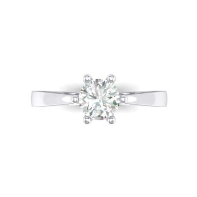 Six-Prong Crystal Engagement Ring (0.93 CTW) Top Flat View