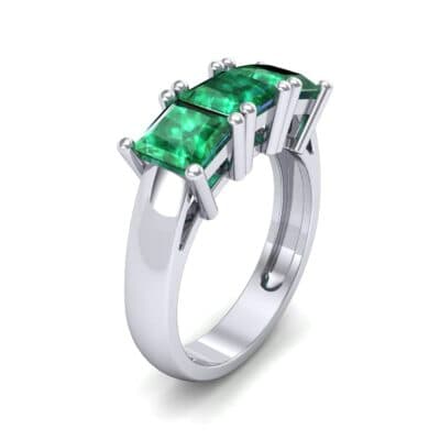 Princess-Cut Triplet Emerald Engagement Ring (2.55 CTW) Perspective View