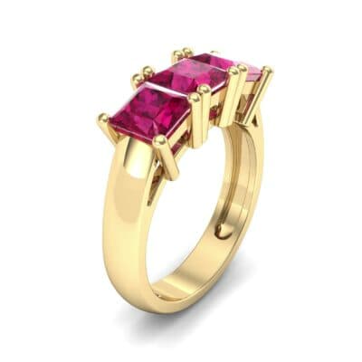 Princess-Cut Triplet Ruby Engagement Ring (2.55 CTW) Perspective View