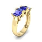 Princess-Cut Triplet Blue Sapphire Engagement Ring (2.55 CTW) Perspective View
