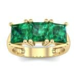 Princess-Cut Triplet Emerald Engagement Ring (2.55 CTW) Top Dynamic View